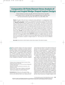 Comparative 3D Finite Element Stress Analysis of Straight