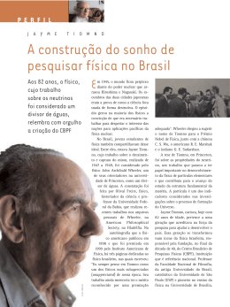 A construção do sonho de pesquisar física no Brasil