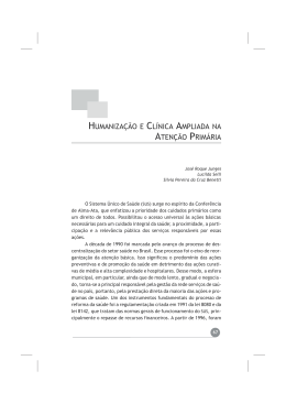 Humanização e Clínica Ampliada na Atenção Primária