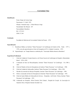 CV - Dr. S&eacute;rgio do Carmo Jorge