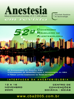Untitled - Sociedade Brasileira de Anestesiologia