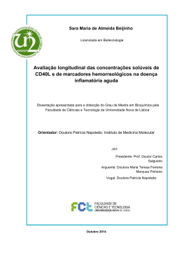 Avaliação longitudinal das concentrações solúveis de CD40L