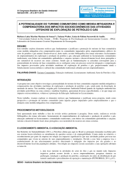 a potencialidade do turismo comunitário como medida