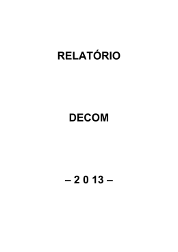 Relatório DECOM 2013 - Ministério do Desenvolvimento, Indústria e