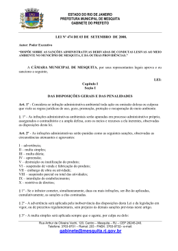 Lei n&ordm; 474/08 - San&ccedil;&otilde;es para condutas lesivas