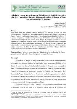A Rela&ccedil;&atilde;o entre o Aproveitamento Hidrel&eacute;trico da Unidade