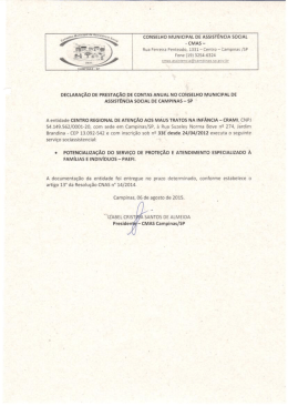 CONSELHO MUNICIPAL DE ASSISTÊNCIA