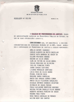 RESOLU&Ccedil;&Atilde;O N&Ecirc; 001/90 BELEM, E. P.