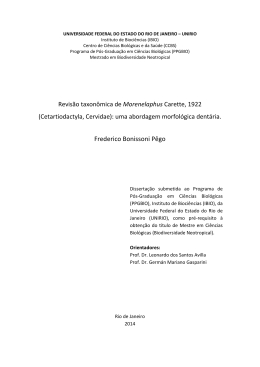 Revis&atilde;o taxon&ocirc;mica de Morenelaphus Carette, 1922