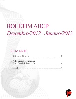 Dez/Jan - Associação Brasileira de Ciência Política
