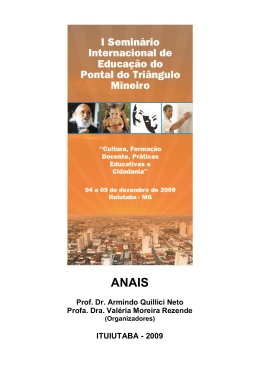 Semin&aacute;rio Internacional Educa&ccedil;&atilde;o 2009 - Anais