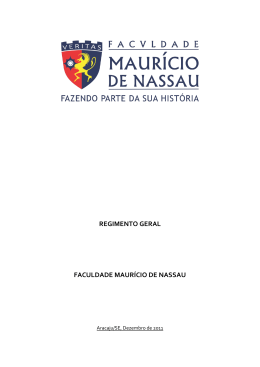 REGIMENTO GERAL FACULDADE MAURÍCIO DE NASSAU