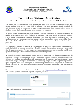 Tutorial do Sistema Acadêmico - Unifal-MG