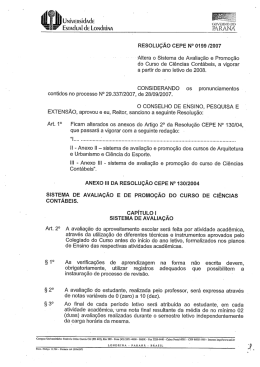 Resolu&ccedil;&atilde;o CEPE n&ordm; 0199/2007