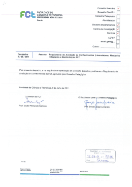 CIENCIAS E TECNOLOGIA - Faculdade de Ci&ecirc;ncias e Tecnologia