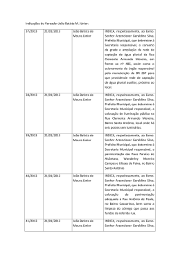 Indica&ccedil;&otilde;es do Vereador Jo&atilde;o Batista M. J&uacute;nior: 37/2013 21/01/2013