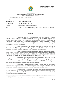 PROCESSO N.&ordm; : 3759-43.2015.4.01.3601 CLASSE 7300