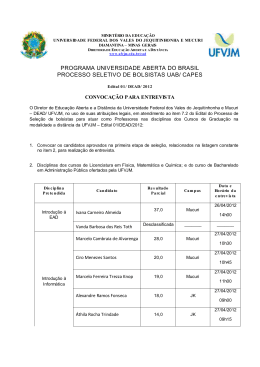 programa universidade aberta do brasil processo seletivo