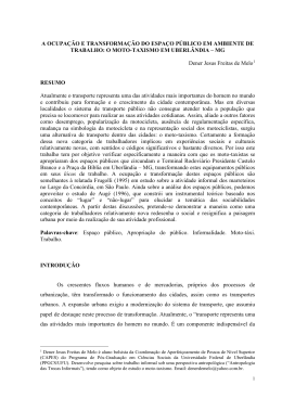 A OCUPA&Ccedil;&Atilde;O E TRANSFORMA&Ccedil;&Atilde;O DO ESPA&Ccedil;O P&Uacute;BLICO EM