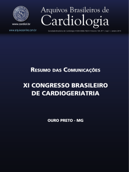 Xi ConGResso BRasiLeiRo de CaRdioGeRiaTRia