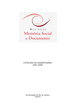 do Cat&aacute;logo de Disserta&ccedil;&otilde;es e Teses at&eacute; 2000