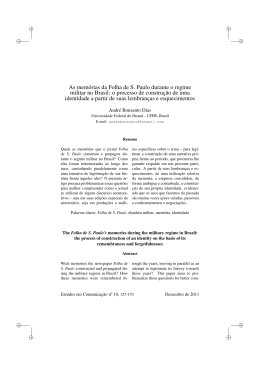 As mem&oacute;rias da Folha de S. Paulo durante o regime militar no Brasil