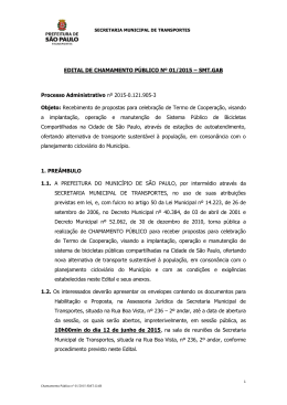 Edital - Prefeitura de S&atilde;o Paulo