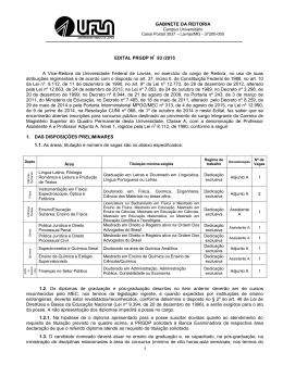 1 GABINETE DA REITORIA EDITAL PRGDP N&ordm; 83 /2015 A