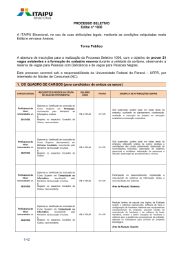 Edital - NC- UFPR - Universidade Federal do Paran&aacute;