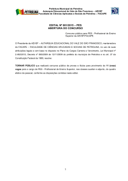 Edital concurso Facape