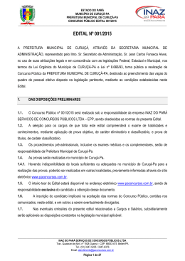 EDITAL N&ordm; 001/2015