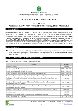 Publica&ccedil;&atilde;o do Edital n&ordm; 38/RIFB