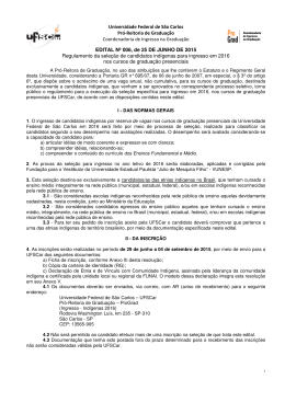 Edital - SACI@UFSCar - Universidade Federal de S&atilde;o Carlos