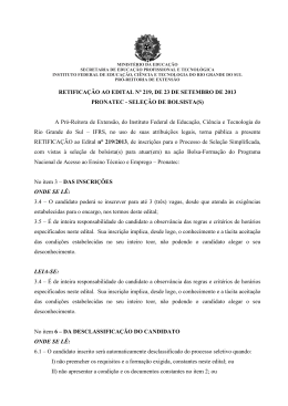 Retifica&ccedil;&atilde;o ao Edital N&ordm; 219/2013
