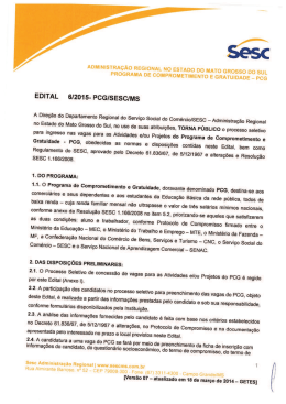 Edital 06/2015 | PCG/SESC/MS - EJA 2&ordf; Etapa do Ensino M&eacute;dio