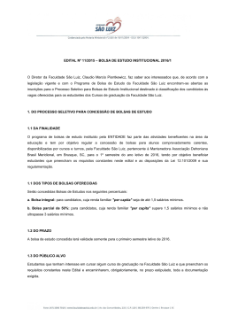 Edital - Faculdade São Luiz