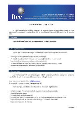 Edital EaD 01/2014 - Login : Ftec-Web