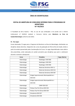 02/09/2015 Edital de Abertura de Concurso Interno para o