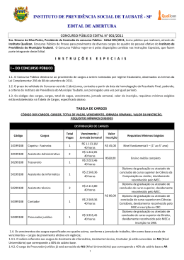 Edital - Instituto Qualicon