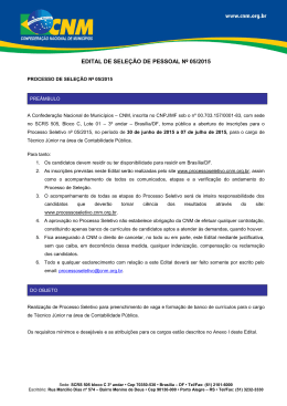 do edital - Processo Seletivo