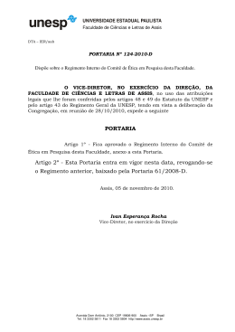 PORTARIA Artigo 2º - Esta Portaria entra em vigor nesta data