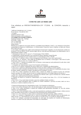 COMUNICADO AO MERCADO