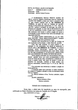 Nesta data, o edital retro Vfoi transferido ao setor