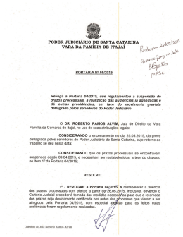 Portaria n. 05/2015 - Tribunal de Justi&ccedil;a de Santa Catarina