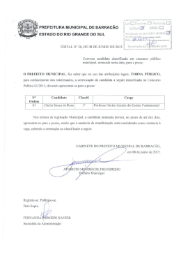 Edital 30 - Convoca Professora Series Iniciais