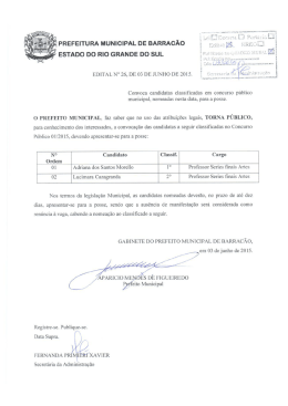 Edital 26 - Convoca Professor de Artes