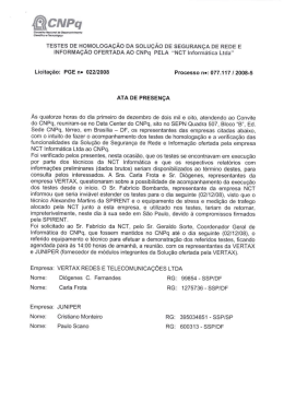 Ata de presen&ccedil;a