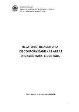 &Aacute;reas Or&ccedil;ament&aacute;ria e Cont&aacute;bil - Tribunal Regional do Trabalho da