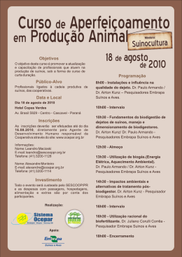 aperfeicoameto producao animal suinocultura