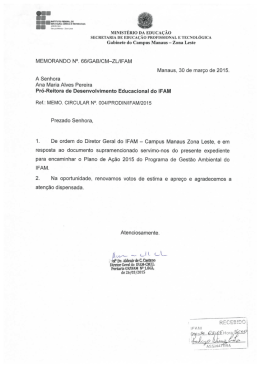 PROGRAMA DE GEST&Atilde;O AMBIENTAL DO IFAM